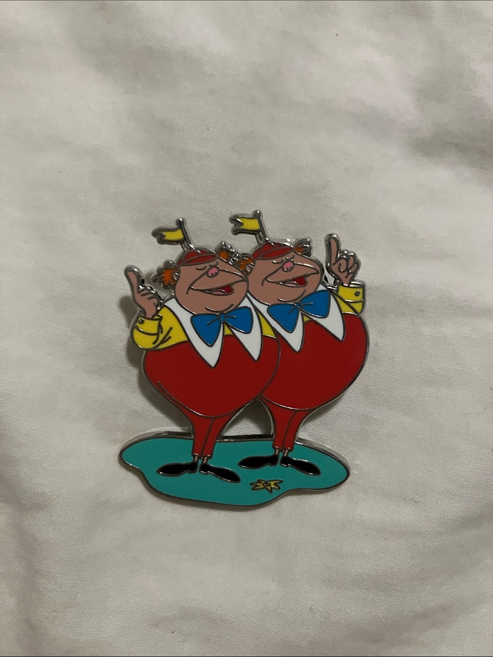 Disney Silver Back Enamel Pin with Black Clutch